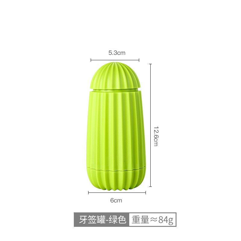 Ouverture automatique fermeture boîte à cure-dents nordique pratique stockage coton-tige peut résine cactus dessin animé pot: Toothpick Box-green