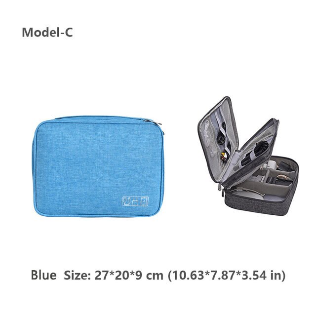 Odporne na wstrząsy elektroniczne akcesoria podróżne torba cyfrowa torebka na słuchawki gadżety etui Power Bank kabel do ładowarki USB Organizer: Blue Model C