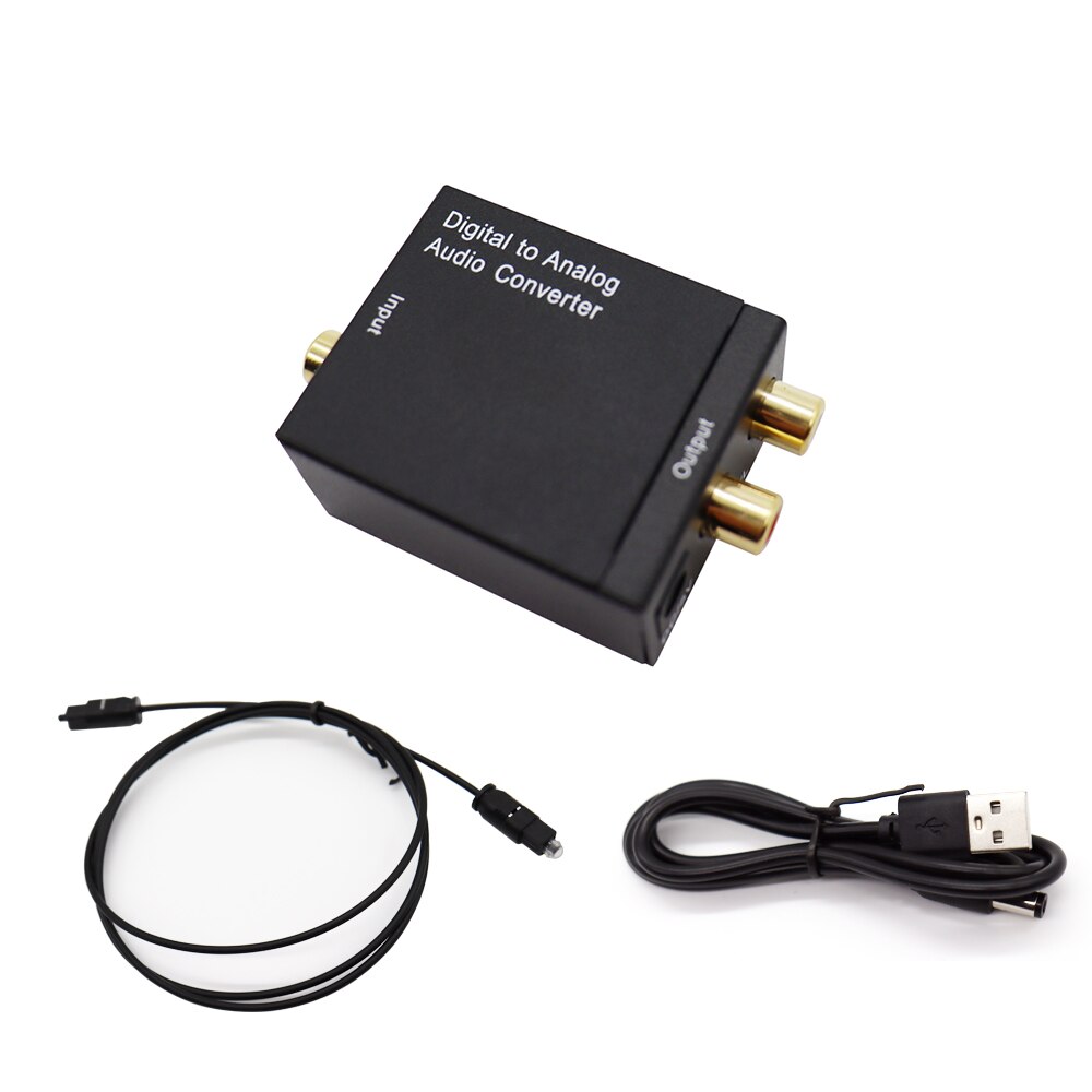 Digital to Analog Audio Converter Optical Fiber Coaxial Signal to Analog DAC Spdif Stereo 2*RCA Decoder: Default Title