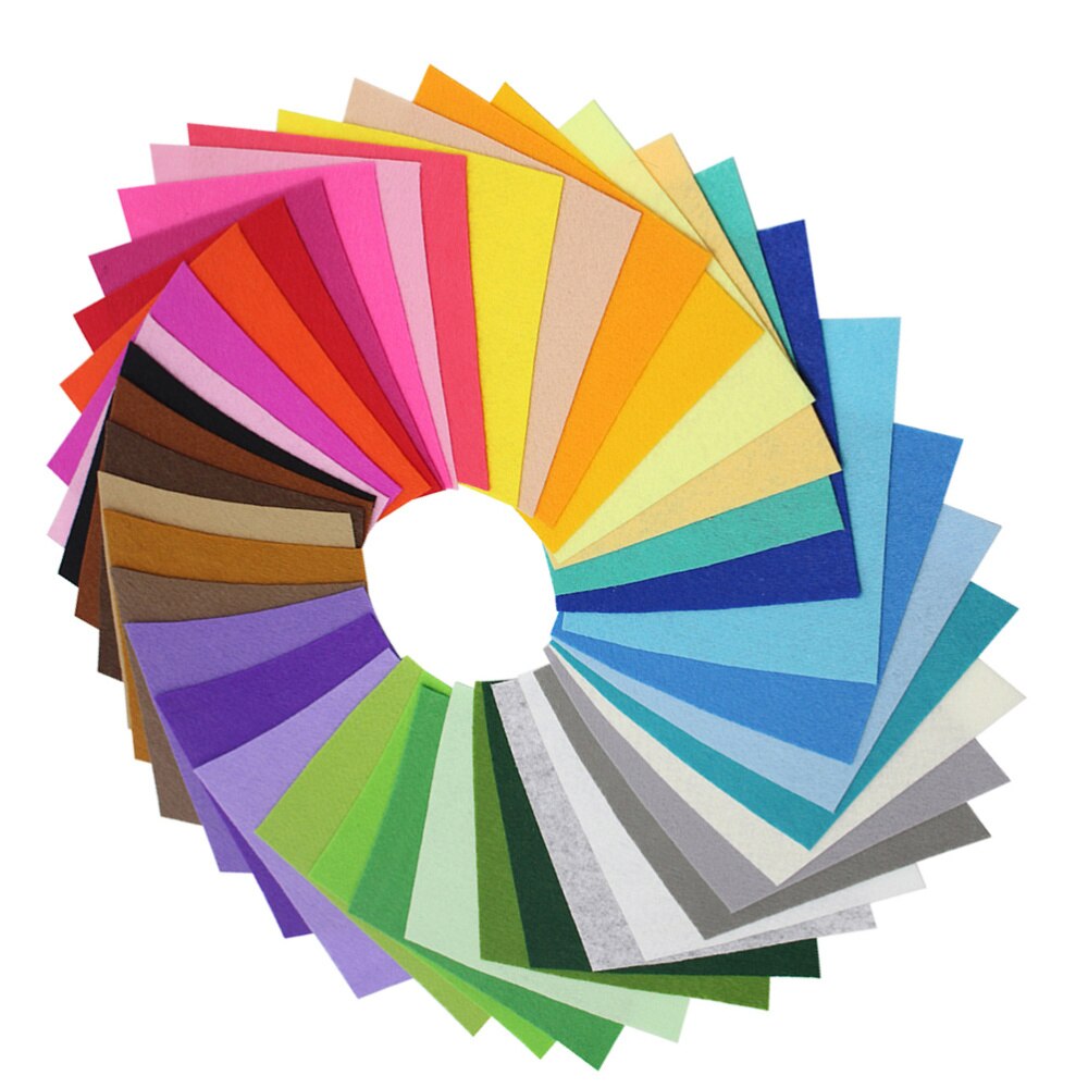 Feuilles de tissu en feutre Polyester doux, 40 pièces, couleurs assorties, Non tissé, pour bricolage, projets d'artisanat, Patchwork D
