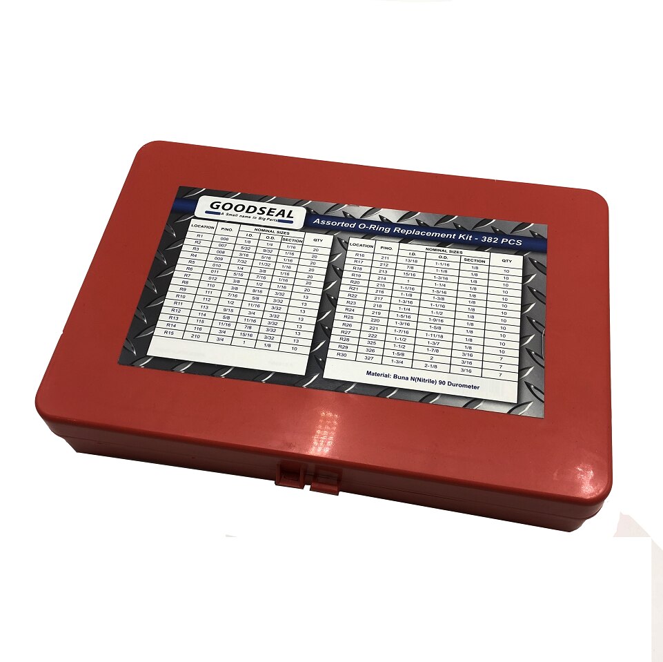 O-RING KIT 382PCS 30 sizes SAE INCH Nitrile NBR90 Durometer O-RING BOX O-Ring Assortment Kit Seal O-ring kit