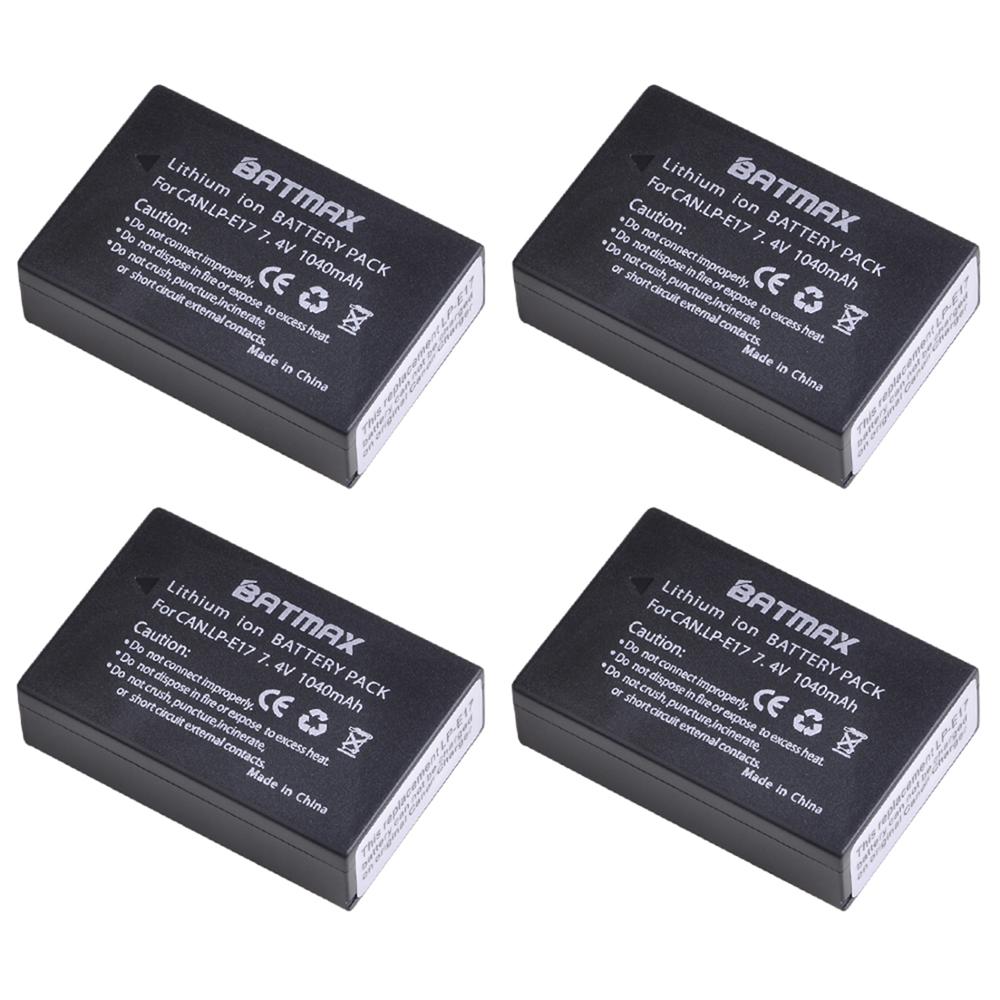 4x lp -e17 lpe 17 lp e17 akku + sisäänrakennettu led-kaksoislaturi canon eos rp, rebel  sl2, sl3, t6i, t6s, t7i, m3, m5, m6