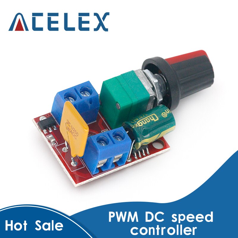 Mini 5A PWM Max 90W DC Motor Speed Controller Module 3V-35V Speed Control Switch LED Dimmer