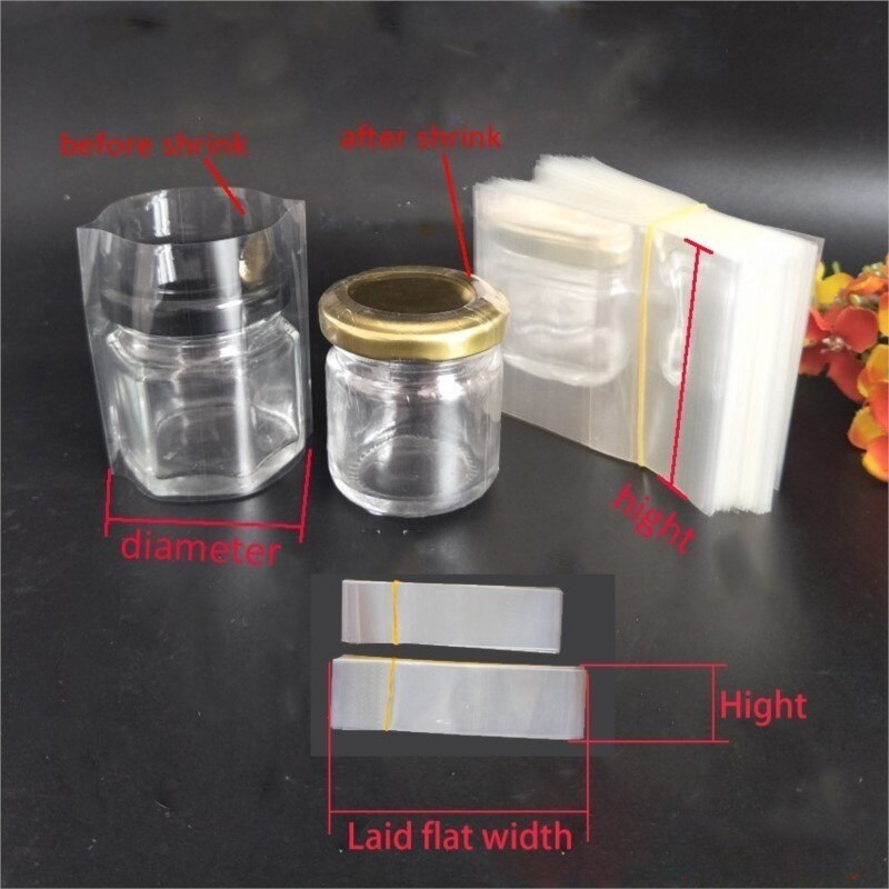 400 pièces/taille thermorétractable PVC bandes pour bouteille en verre bouche joint capuchon rétractable en plastique haut joint bandes posé à plat largeur X bande haute