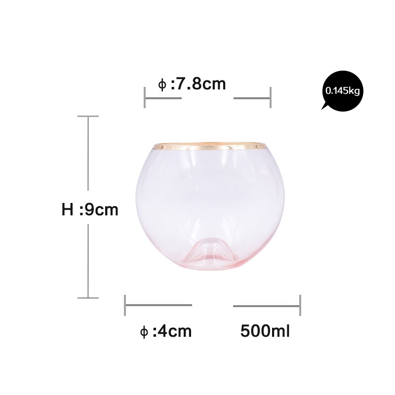 Europa håndmalet guld krystal vinglas pink bæger cocktailglas champagneglas dessertkop mælkeglas bryllupsglas: B  9 x 7.8 x 4cm