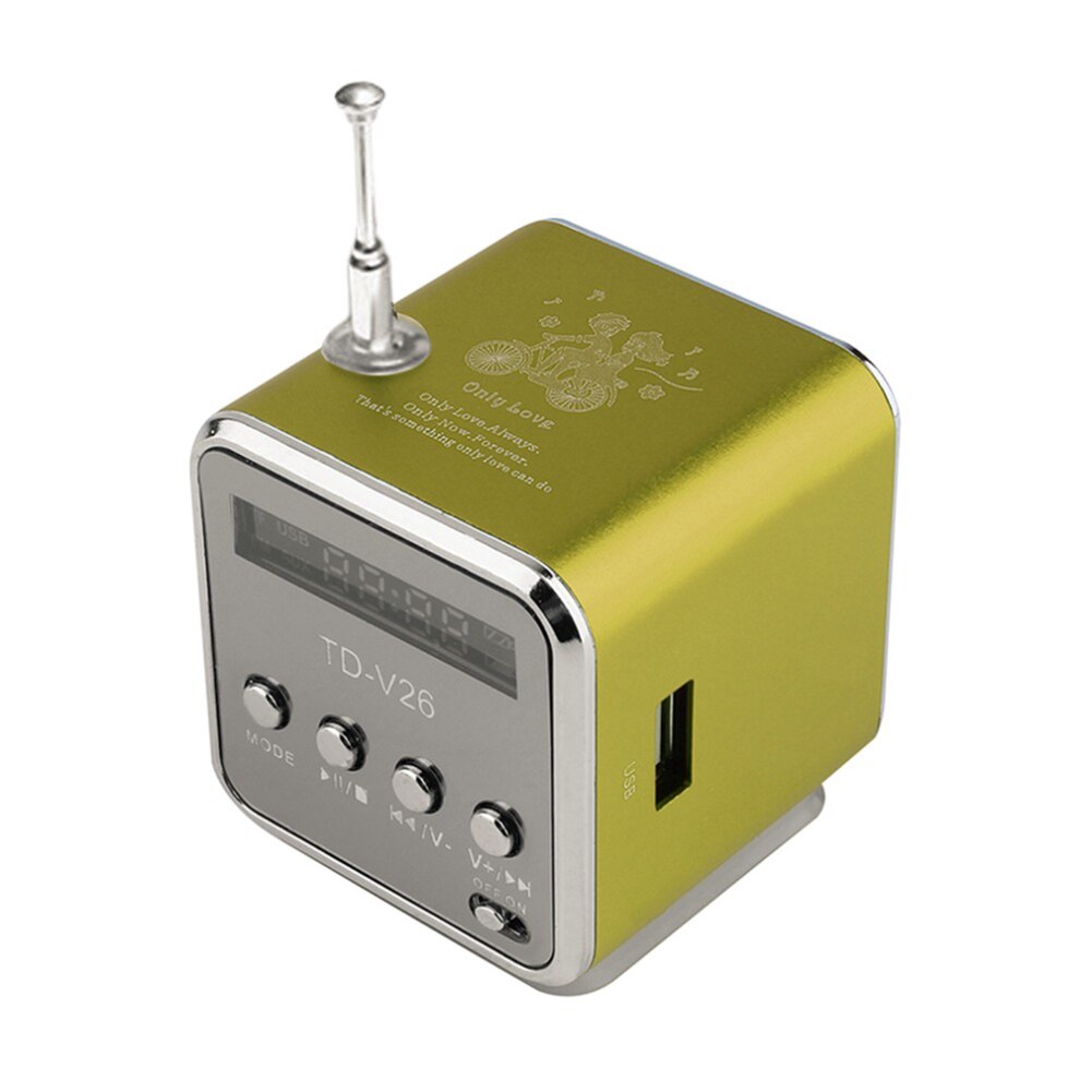 TD-V26 Mini Digitale Fm Radio Speaker Draagbare Fm Radio Ontvanger Met Led Display Scherm Luidspreker Ondersteuning Tf-kaart: Green