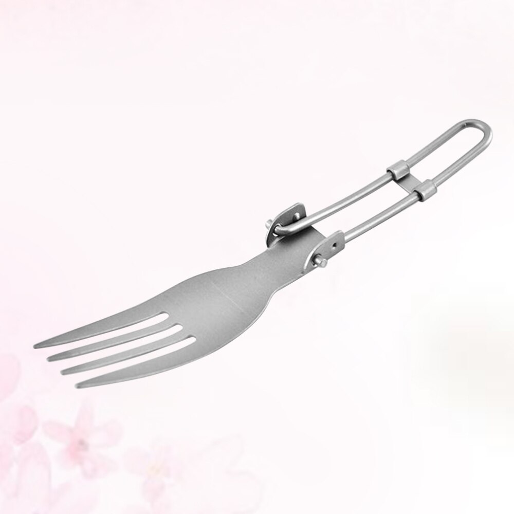 Titanium Portable Spoon Foldable Shovel Durable Camping Picnic Utensil Travel Cutlery Ourdoor Picnic Tableware: Silver 1