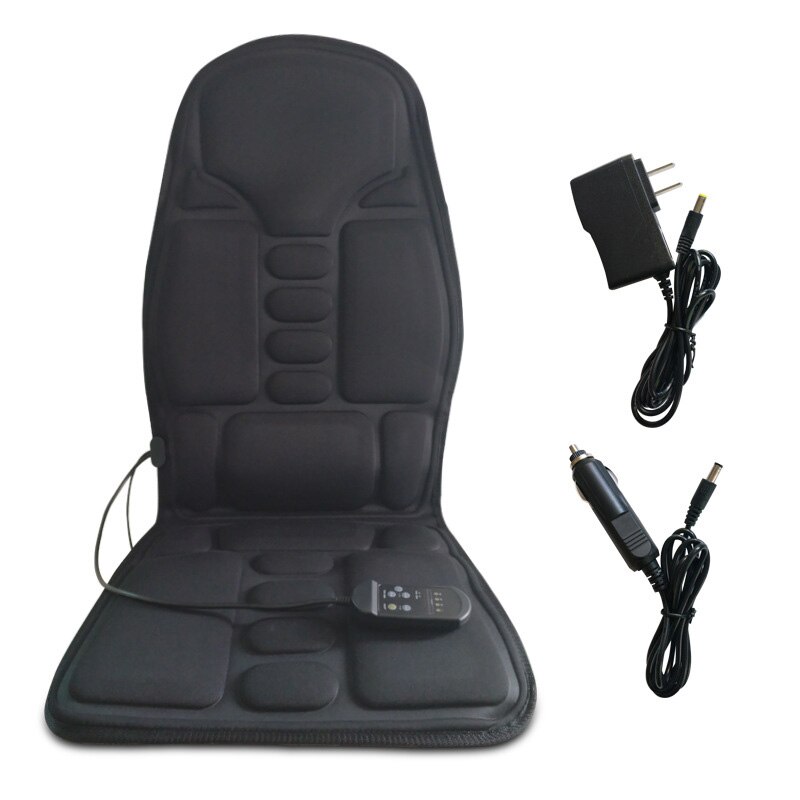 Electric Portable Heating Vibrating Back Massager Chair In Cussion Car Home Office Lumbar Neck Mattress Pain Relief: Default Title