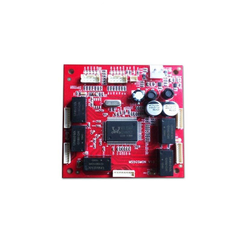 Oem/odm 10/100/1000 mbps gigabit 5 porte ethernet switch modul pcba board med 1*4 2.0mm pin socket wifi antenne cpe