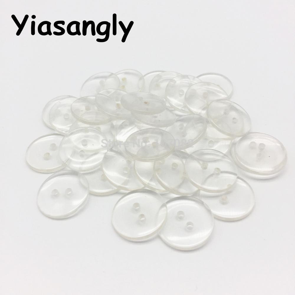 100 stks 15mm Clear Transparante Hars Knoppen Ronde Naaien Shirt Accessoires Versieringen Voor Scrapbooking