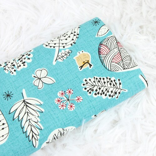 Tejido de algodón grueso de 110x45cm con estampado de hojas tela de algodon DIY hecha a mano Material de mosaico accesorios textiles para el hogar: Cotton Fabric 2