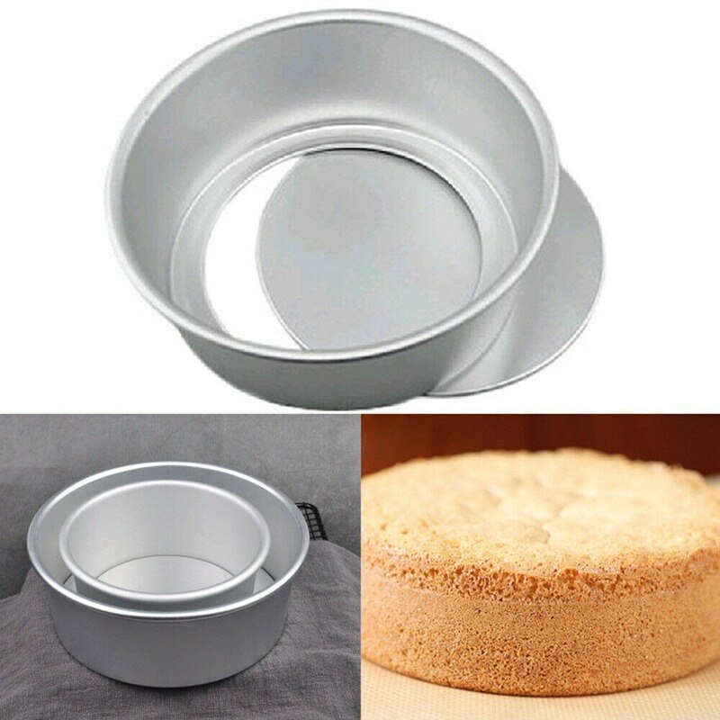22cm Silver Baking Cake Pan 8Inch Non Stick Form Round Cake Baking Bake Tin Tray Pan Cake Molds Bakeware Aluminium Alloy
