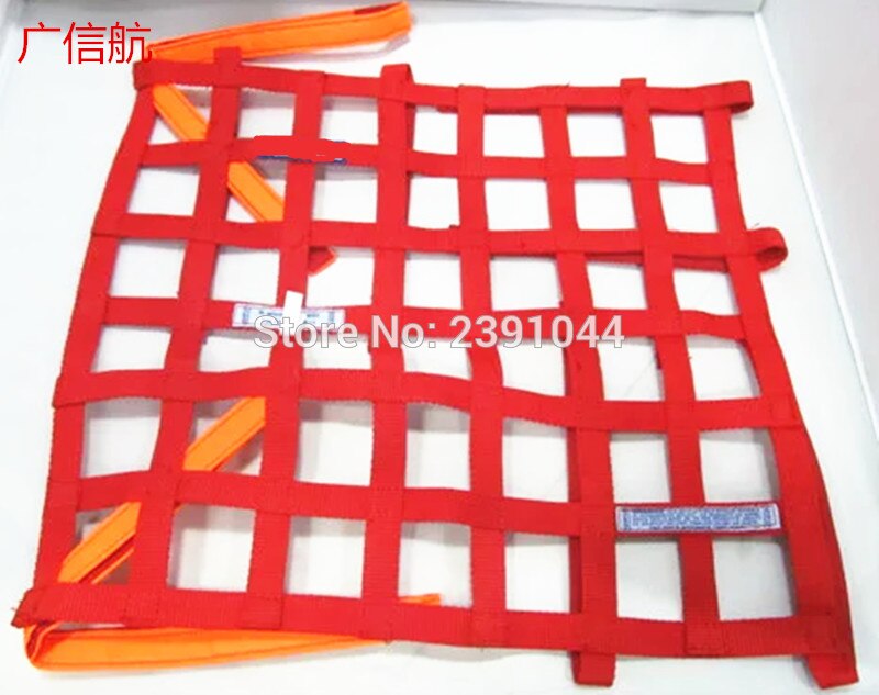 20 "X 17" Auto Veiligheid Venster Netto Racing Drifting Rally Car Window Net Protector Rood Zwart