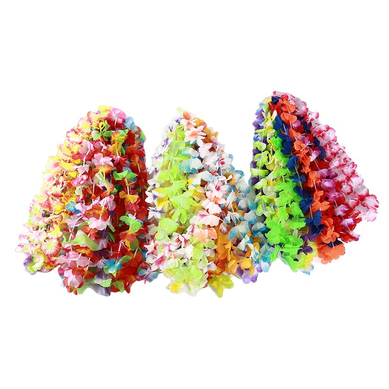 36 stks/pak Hawaiian Party Kunstmatige Bloemen leis Garland Ketting Hawaii Strand Bloemen Luau Zomer Tropical Party Decoratie: Default Title