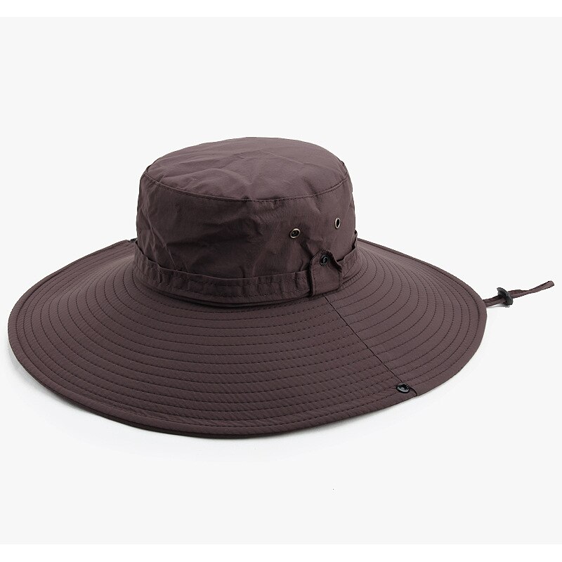 Outdoor Travelers Fisherman Hat Man Wide Brim Hat Waterproof Boonie Hat Camping Cowboy Men Bucket Hat Breathable Anti UV Sun Cap: Auburn