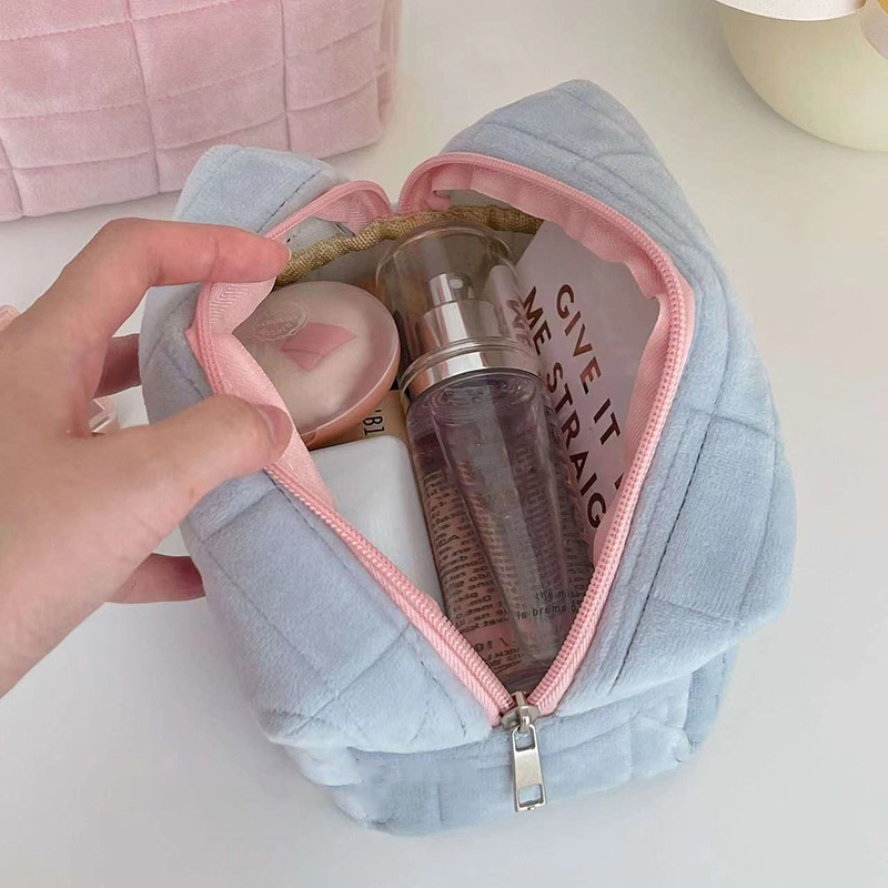 Cosmetische opbergtas Effen bont Grote capaciteit Leuke ritssluiting Make-up organisator Handtas Briefpapier Etui Reistassen