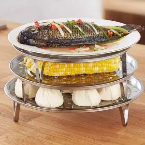 Stainless Steel Steamer Round Stackable Steaming Rack Thickening Water Steamer Household Steaming Grid Kitchen Tools: 234group