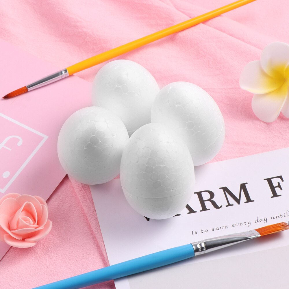 50PCS 6cm Natural White Eggs DIY Easter Egg Craft Balls Decoration