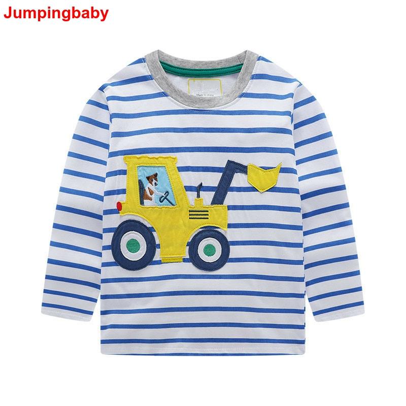 Jumpingbaby boys t-shirt bil t-shirt barn t-shirt traktor hösttröjor barnkläder koszulka koszulki meskie t-shirt enfant