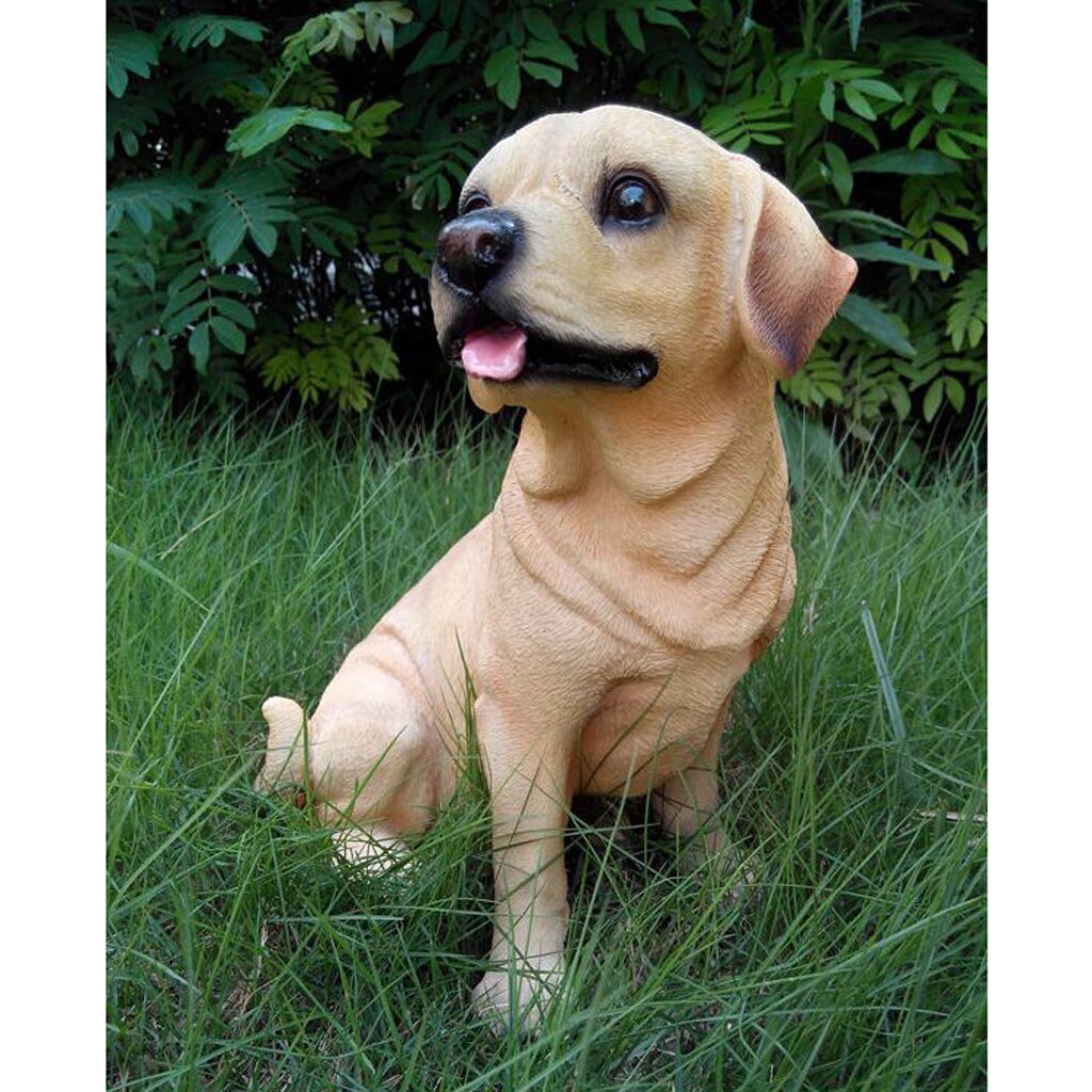 Leuke Labrador Hond Beeldjes Standbeelden Mini Hars Ambachtelijke Miniatuur Bonsai Decor Fairy Tuin