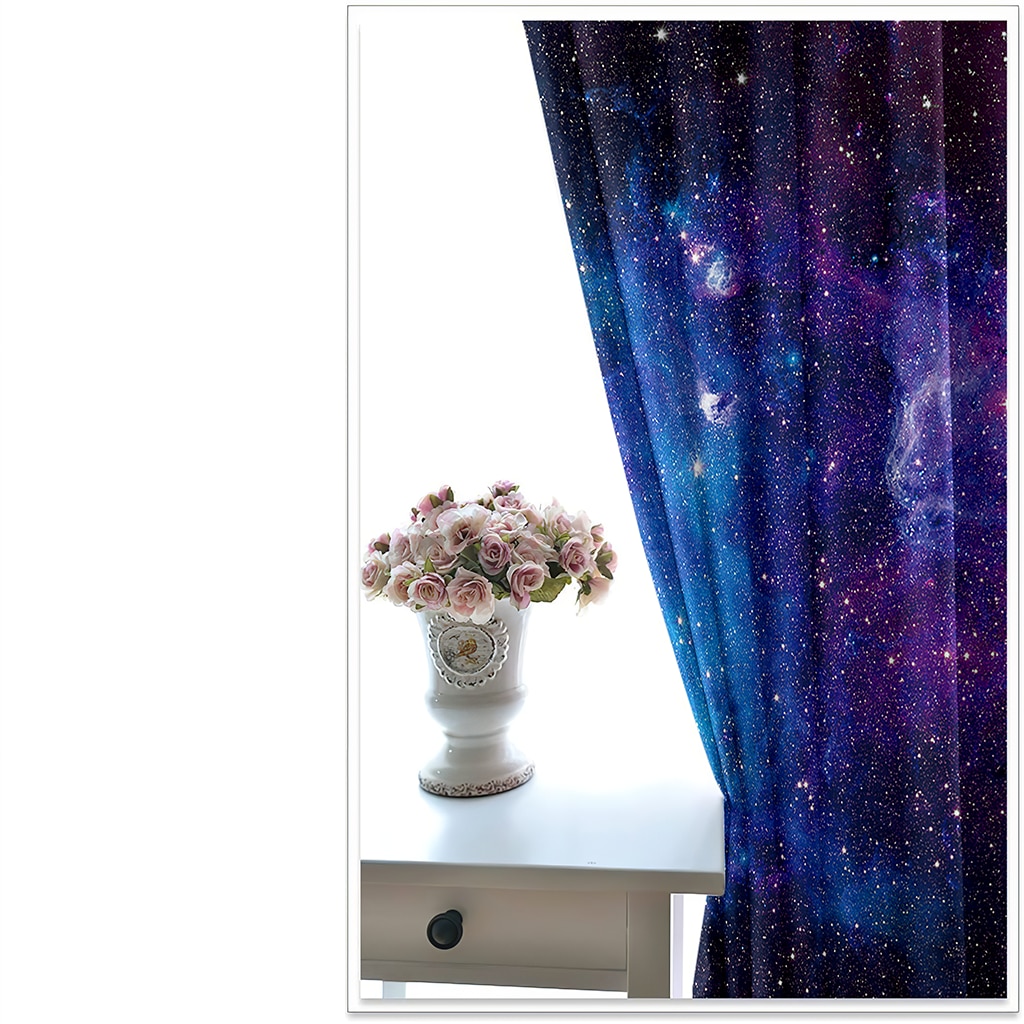 Home deep galaxy printing gardin er velegnet til stue, soveværelse gardin, boligindretningsgardin og voksengardin,