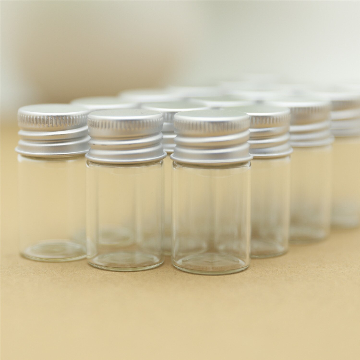 24 Pieces 22*40mm 8ml Small Glass Jars Silver Screw Cap storage mini Glass bottle Test TUBE Vial Tiny Container Diy Wedding