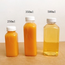 44PCS 250ML Juice Bottle Beverage Bottles Plastic Safe Empty Jar Storage Bottle Containers With Lids For Home