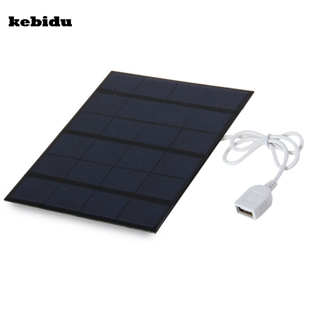 Kebidu Draagbare Dual USB Zonnepaneel Battery Charger 5V 3.6W 500mA voor Bank Voeding met LED licht Fasion Travelling