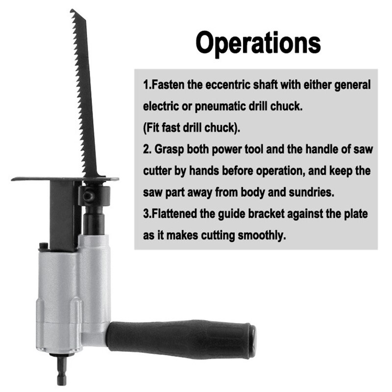 Reciprocating Saw Attachment Change Electric Drill Into Reciprocating Saw Jig Saw Metal File for Wood Cutting