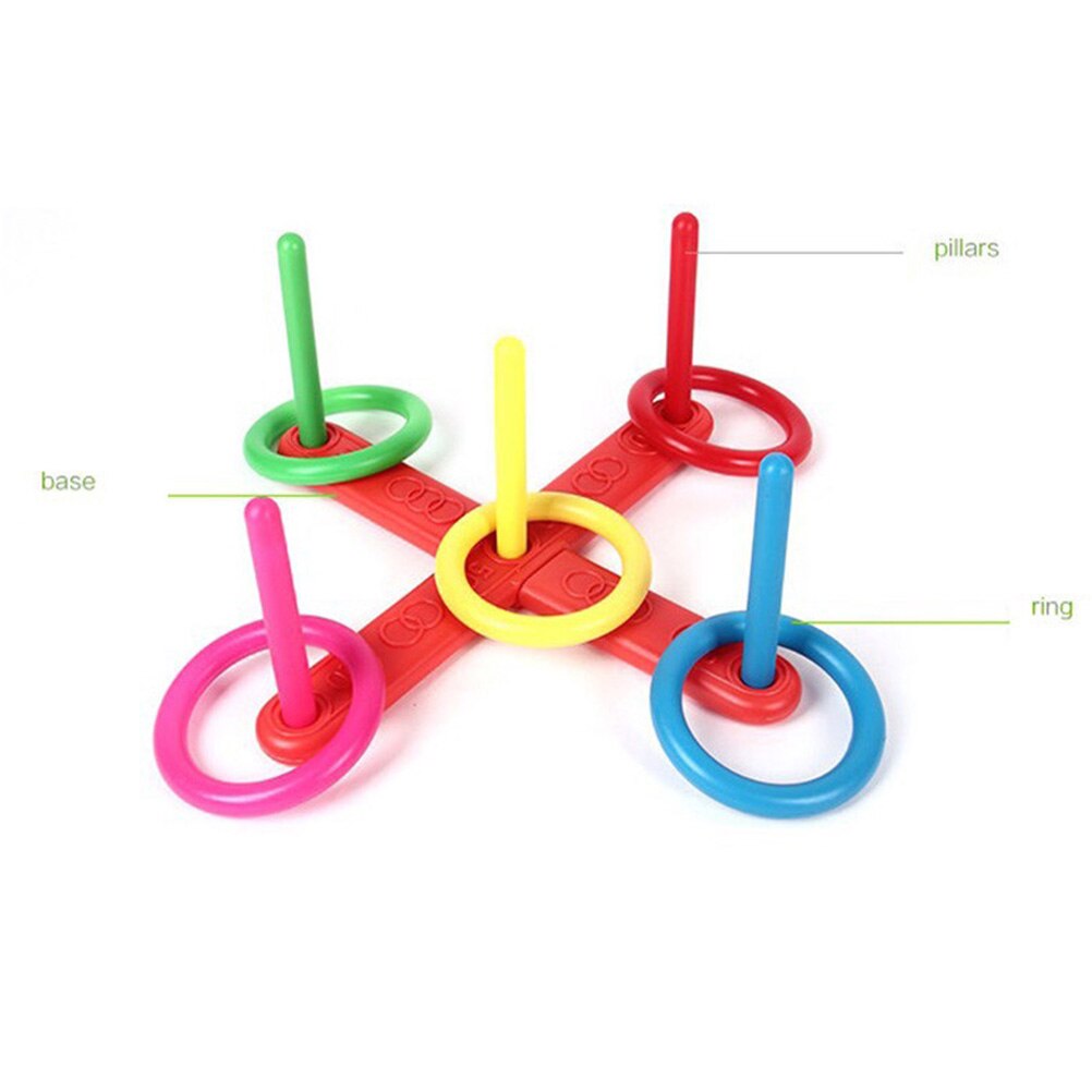 Giocattoli da lancio per bambini Set divertente anello a cerchio Quoits di lancio in plastica gioco da giardino giocattolo da piscina giocattoli sportivi per bambini sviluppo di capacità di movimento