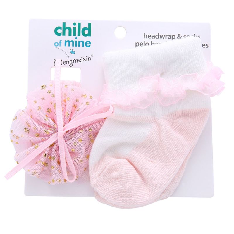2 pièces/1 ensemble fleurs bandeaux filles chapeaux enfants élastique bandeau enfants cheveux accessoires avec coton chaussettes ensemble: B