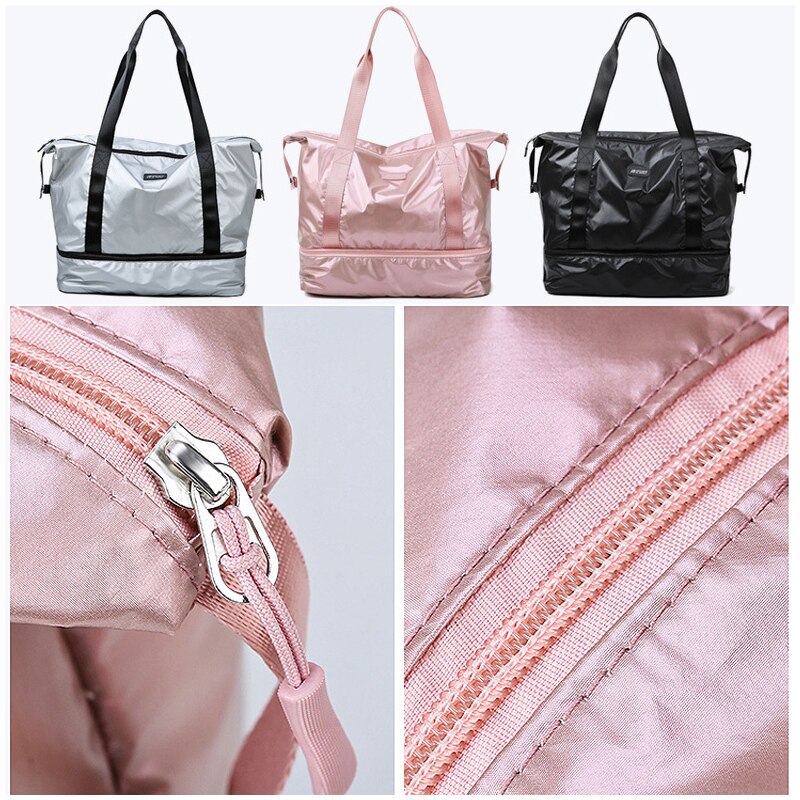 Sacos de ginásio para mulheres com compartimento de sapato esporte ginásio saco com bolso molhado novo femal yoga duffel sacos de viagem ao ar livre sacos de bagagem