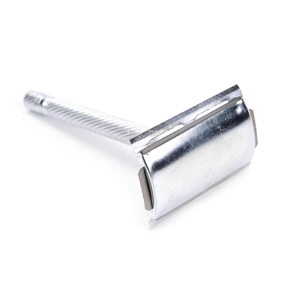 1 Set Practical Safety Men Double Edge Blade Shaving Hair Razor Shaver 2 Blades Old-Style