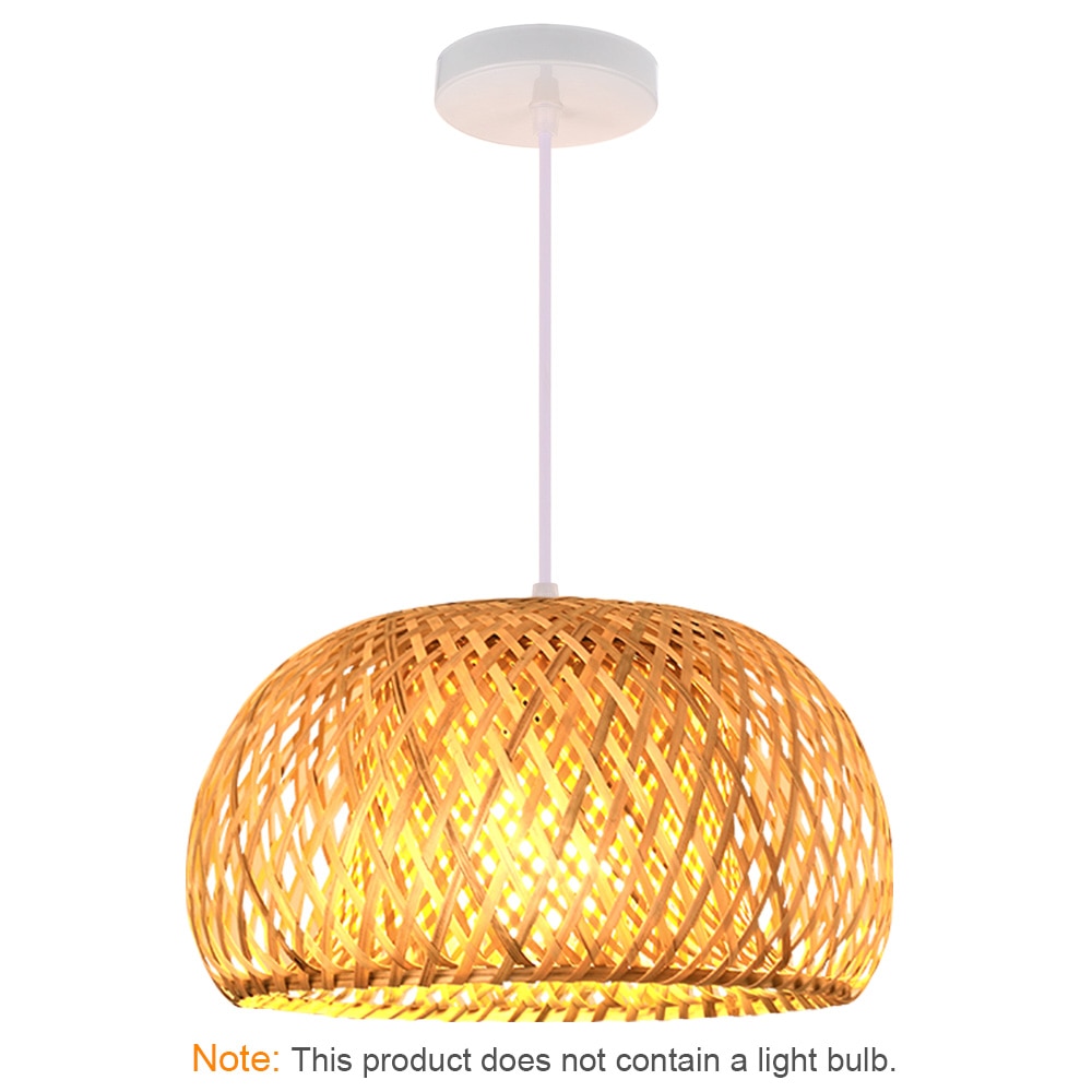 På belysning rottinglampa handgjord bambu ljuskrona retro café bar lounge för trädgård restaurang sovrum