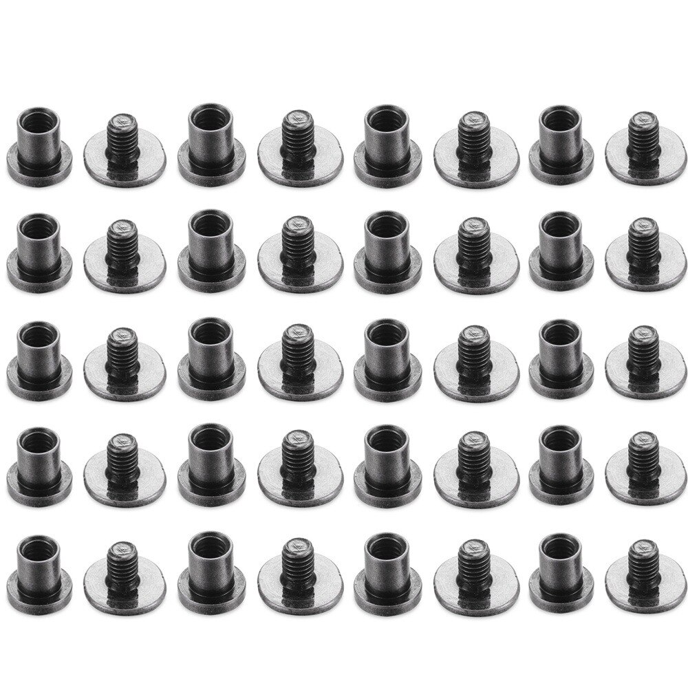 20Pcs Hart Patroon Klinknagels Koper Leer Craft Band Portemonnee Solid Messing Nail Klinknagels Schroeven Doek Knop Decoratie Nail Diy tool: 6x6mm ash black