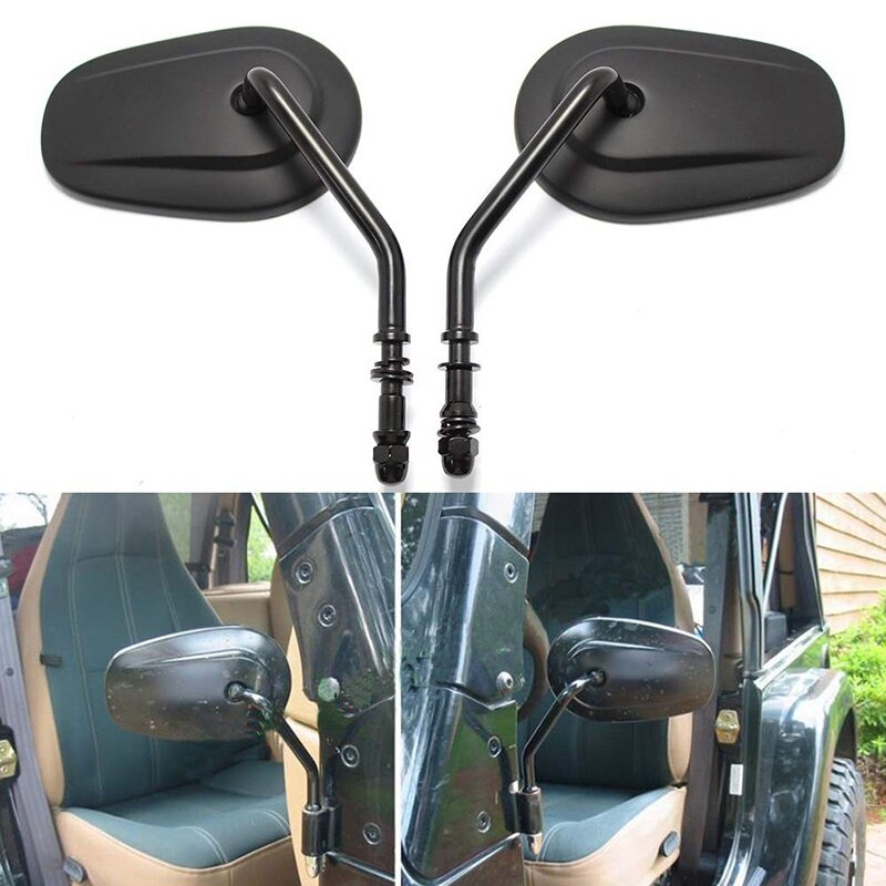 Black ShakeProof OffRoad Teardrop Adventure Rear View Mirrors Door