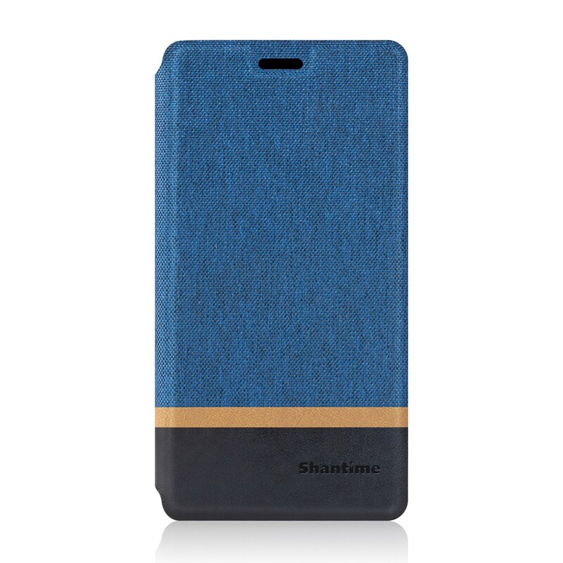Canvas PU Leather Phone Bag Case For Umidigi S5 Pro Flip Case For Umidigi S5 Pro Business Case Soft Silicone Back Cover: Blue