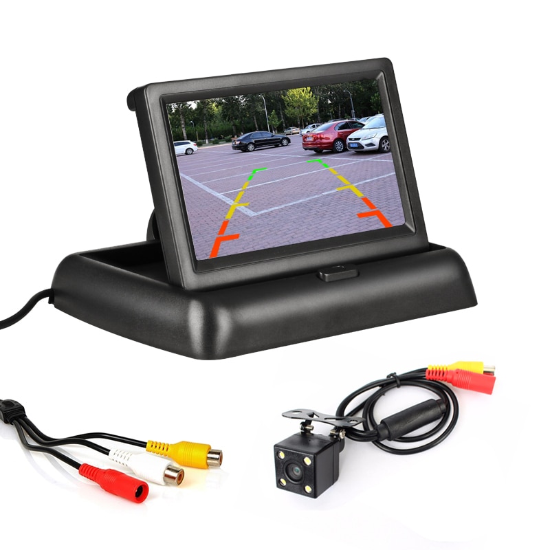 Opvouwbare Monitor 4.3 inch TFT LCD Auto Monitor AV Ingang Scherm Reverse Camera Parkeersysteem Achteruitkijkspiegel Monitoren