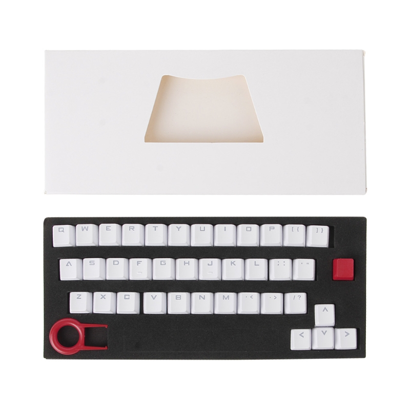 PBT 37 Toetsen Double shot Translucidus Backlit Keycaps voor Mechanische Toetsenbord: WHITE