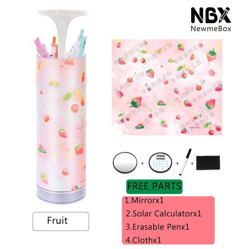 Newmebox Lifting Etui Cartoon Patroon Penhouder Grote Capaciteit Briefpapier Doos Codeslot Home Office School Opbergtas: Fruit