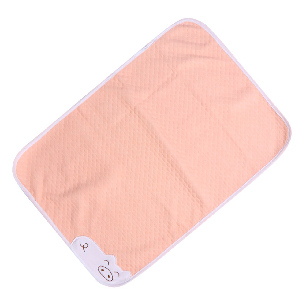 1pc bomullsfilmsdynor mycket absorberande madrassdyna andningsbar vattentät blöja för bebisar barn 50 x 70cm( rosa bambufibrer baktill