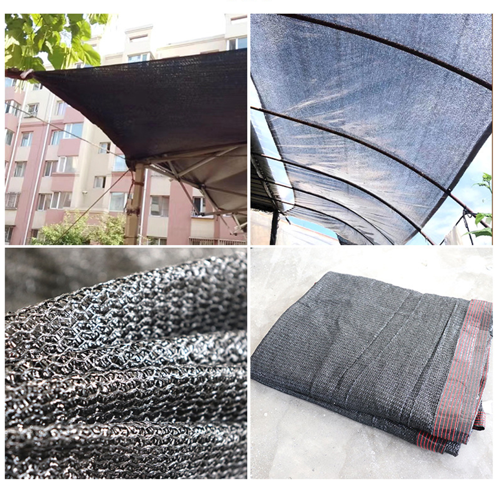 Black Shade Cloth with Grommets Sunblock Shade Mesh Tarp Greenhouse Sunshade Net 50% Shading Net for Outdoor Garden Buildings