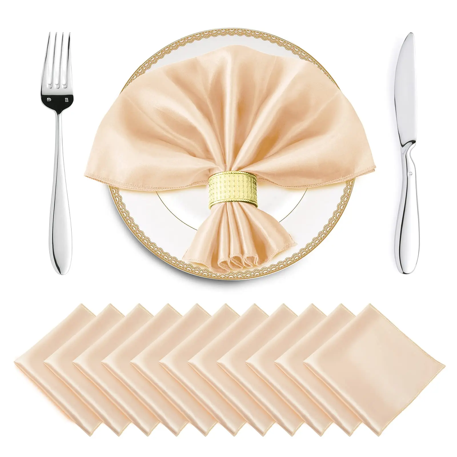 12PCS Wedding Red Satin Napkin 30x30cm Soft Table Napkins for Year Christmas Decoration Party Dinner Table Decor: Chocolate
