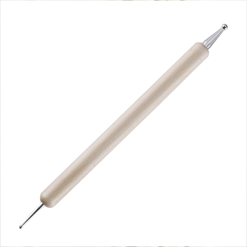 LMDZ 5pcs Double-headed Wooden rod point drill pen diy nail point flower pen wooden drill pen