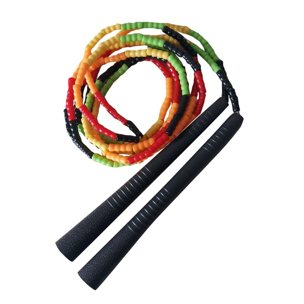 Springtouw Zachte Kralen Wirwar Gesegmenteerde Lengte Verstelbare Springtouw Crossfit Workout Home Gym Fitness Springtouw: E