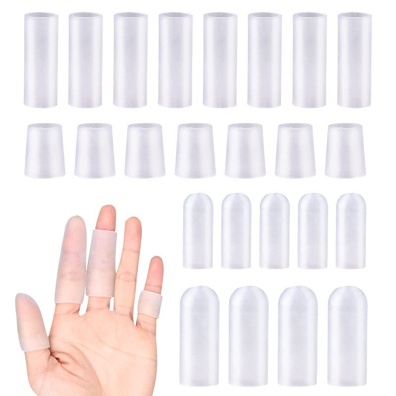 2pcs Silicone Finger Protector Toe Sleeve Cap Cover Hand Foot Care Tools Bunion Pain Relief Gel Pedicure Orthosis Stranghter