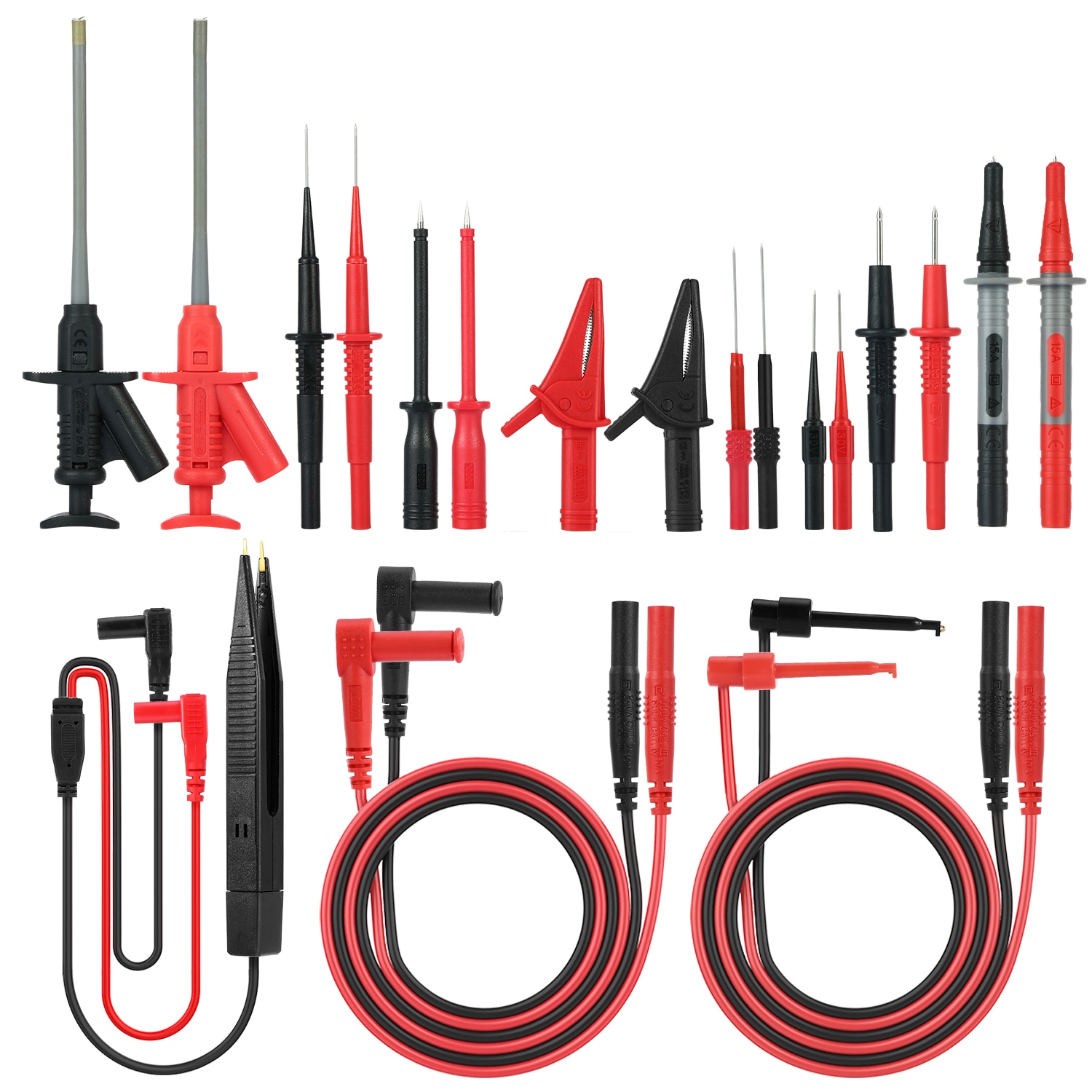 Meterk MK29 Electronic Test Lead Kits For Digital Multimeter tester with Alligator Clips Replaceable Probes Tips Accessories Kit