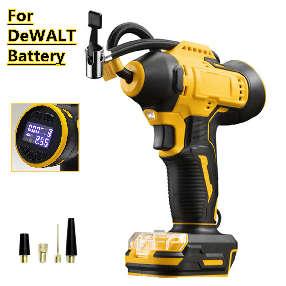 Passend für dewalt 20v -akku-akku-reifenfüller mit digitalanzeige, elektrischer reifenfüller, automatische reifenpumpe: Default Title