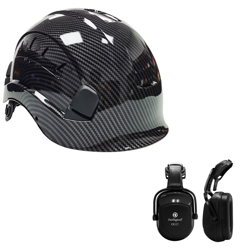 Veiligheid Helm Beschermende Harde Hoed Bril Oorbeschermer Bouw Abs Helmen Werk Cap Voor Werken Klimmen Rijden: Helmet Set A