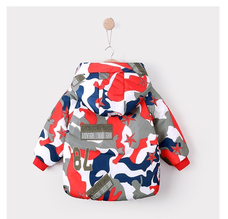 3-7 years old children baby down jacket thick winter boys and girls camouflage baby hooded autumn and winter warm jacket